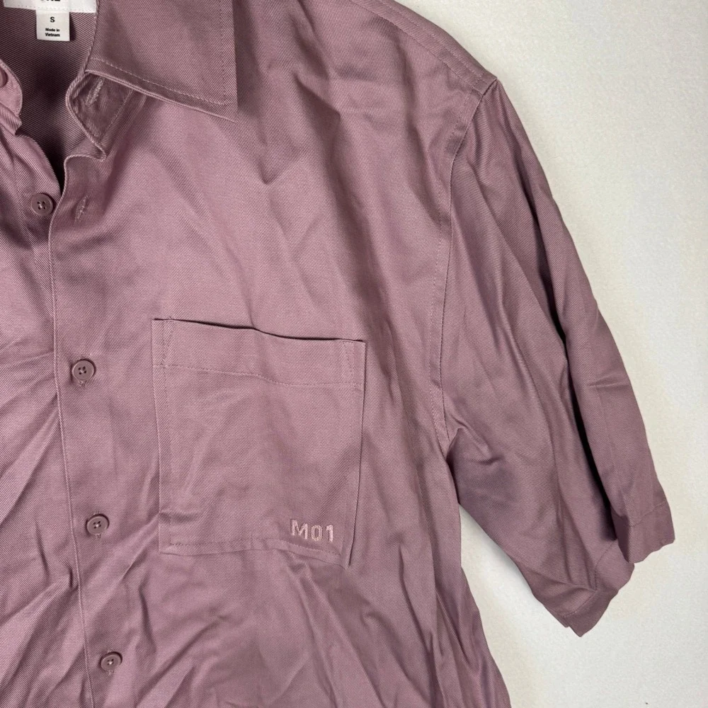 Mode of One Men Relaxed Fit Button Down Shirt Pale Elderberry Purple S 100196074